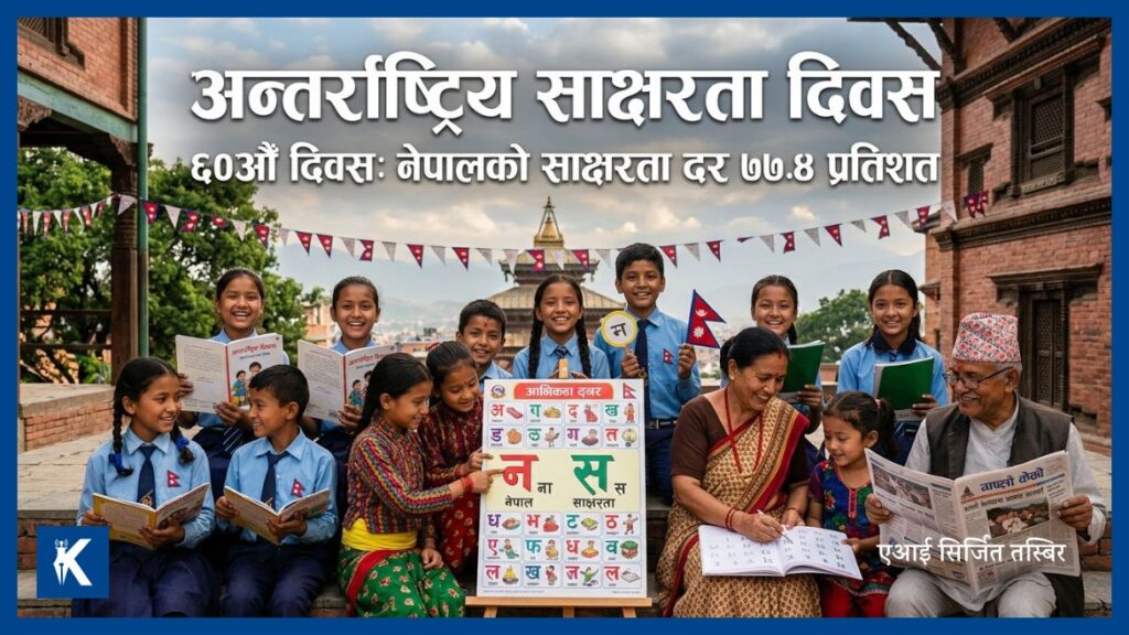 ६०औँ अन्तर्राष्ट्रिय साक्षरता दिवस मनाइँदै, नेपालको साक्षरता दर ७७.४ प्रतिशत